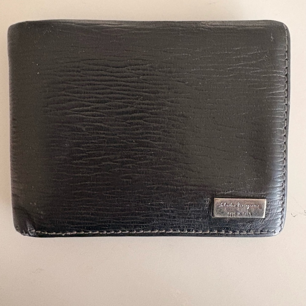 Salvatore Ferragamo Black Leather Wallet